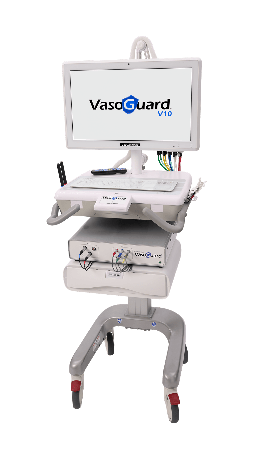 VasoGuard V10 physiologic vascular testing system on its cart
