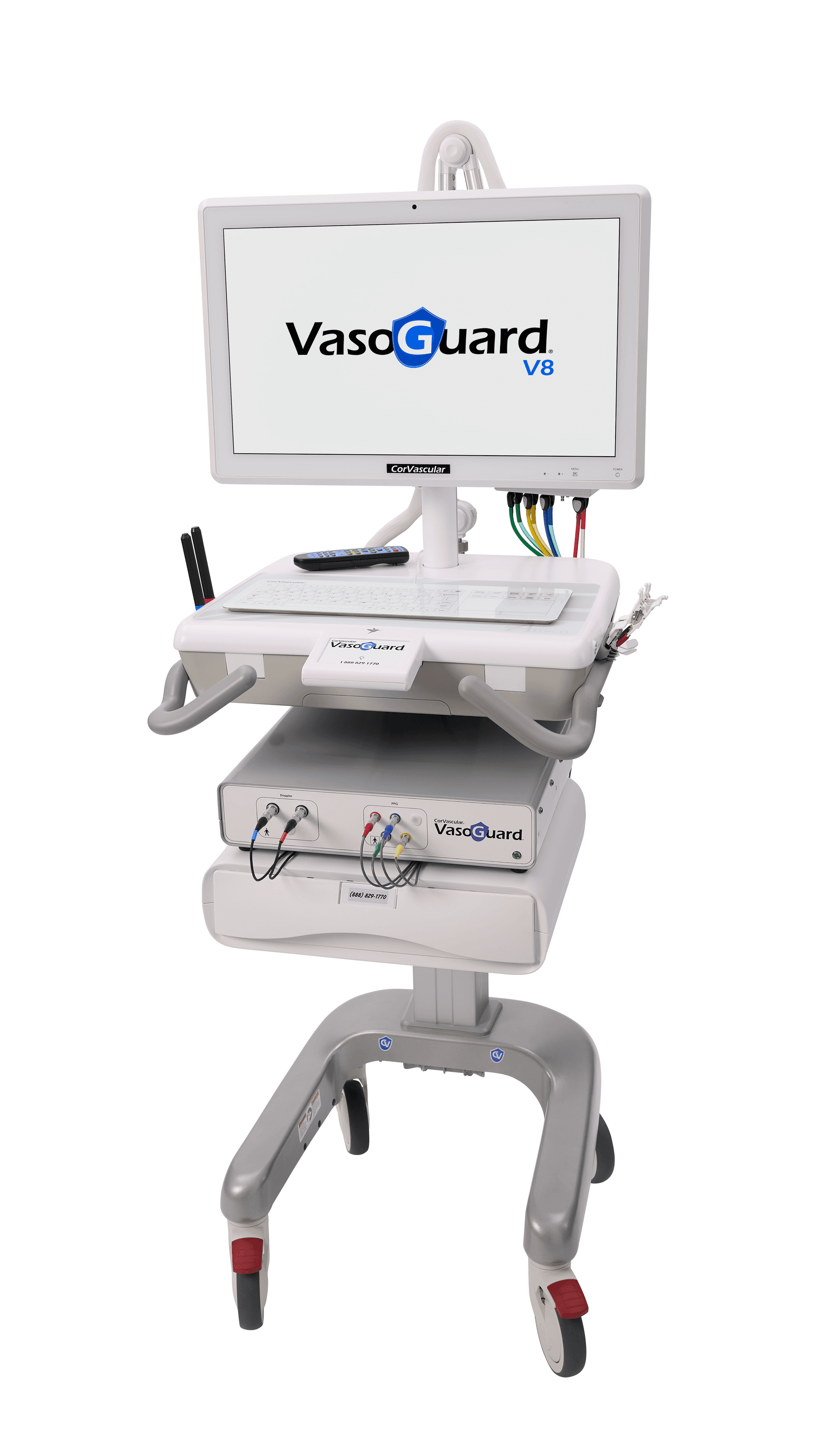VasoGuard V8 Advanced Vascular Testing System - 8 pressure channels, 4 PPG probes, 2 Doppler ports for professional vascular diagnostics