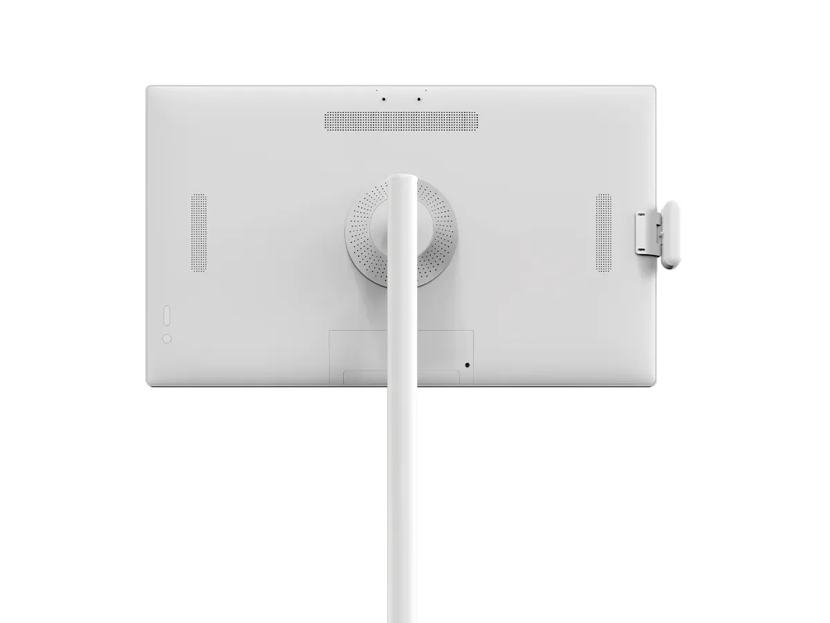 Rear of the 24-inch display head showing speaker grilles and side camera